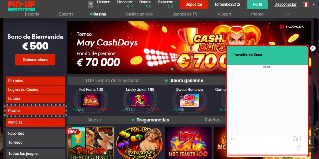 soporte del casino a través de chat